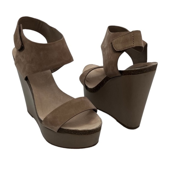 Vince Camuto Brown Suede Kaja Platform Wedge Sandals Size 5 Women's - Picture 1 of 10